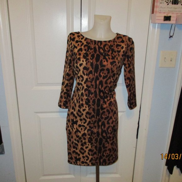 Leopard Bodycon Dress Size Small - Picture 6 of 7